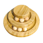 Jouet bois double circuit balle chat – 2 niveaux interactif