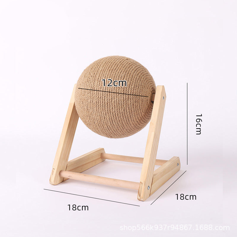 Griffoir en bois avec balle chat – Forme V ou L, 2 tailles