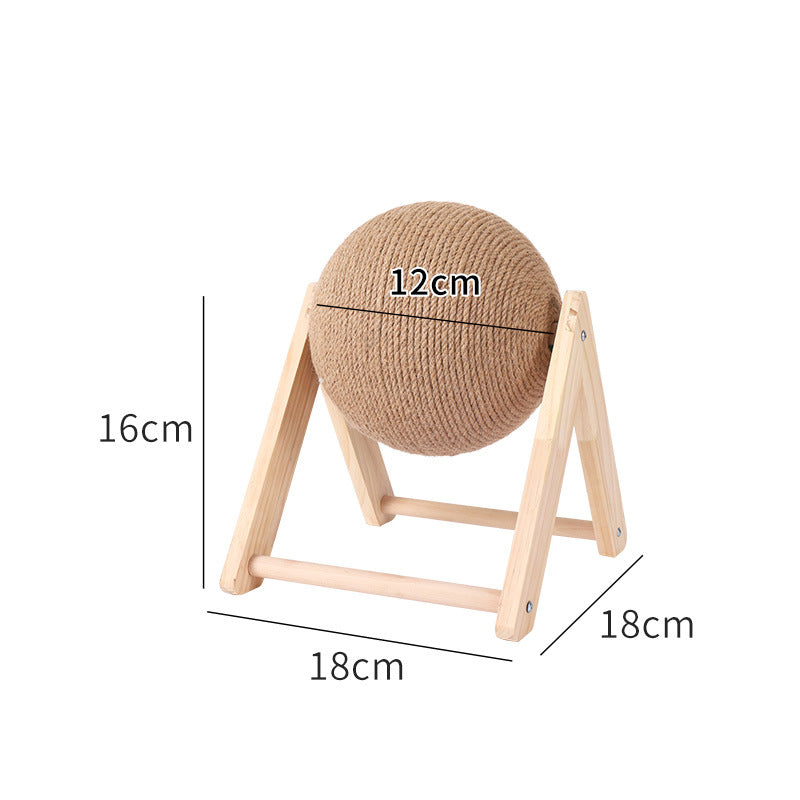 Griffoir en bois avec balle chat – Forme V ou L, 2 tailles