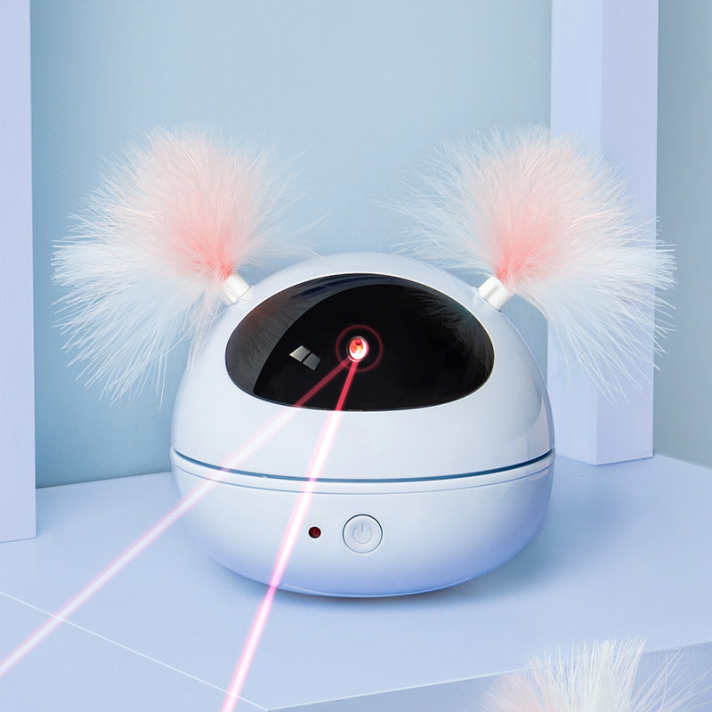 Jouet automatique 360° laser & plumes chat – Pile ou USB