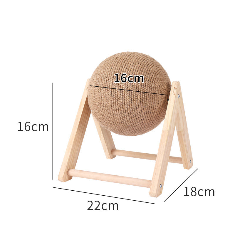 Griffoir en bois avec balle chat – Forme V ou L, 2 tailles