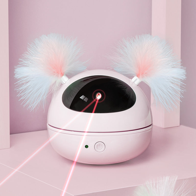 Jouet automatique 360° laser & plumes chat – Pile ou USB