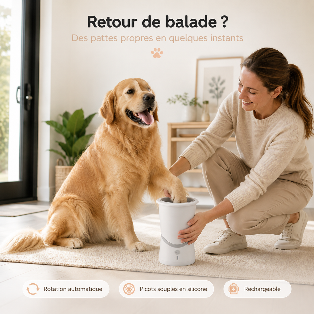Nettoyeur de pattes électrique rechargeable pour chien